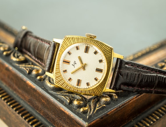 Gilded vintage watch, Soviet watch, Women's watch… - image 1