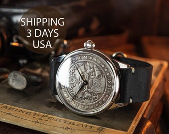 Exclusive version Marriage. limited edition, Skeleton watch, skull watch, Men's, Working watch, pirate watch