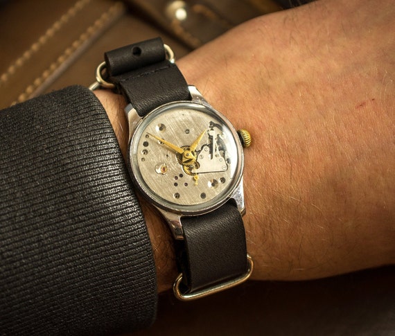 Skeleton Watch, Steampunk, Mechanical watch, Men's