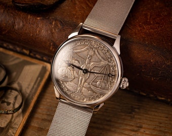 Vintage-Sternzeichenuhr, Waage-Sternzeichenuhr, Hochzeitsuhr, personalisierte Uhr, mechanische Vintage-Uhr