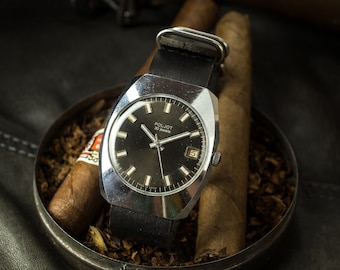 Reloj poljot, made in USSRm 1 MChZ KIROVA, 30 Jewels, automático, correa de piel. reloj mecanico