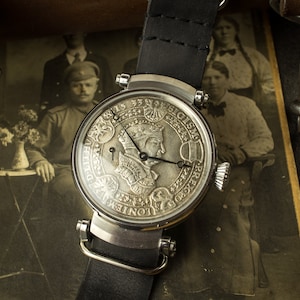 Exclusive watch, handmade watch, watch coin, vintage watch, mens watch, vintage skeleton, rare watch, antique watches men