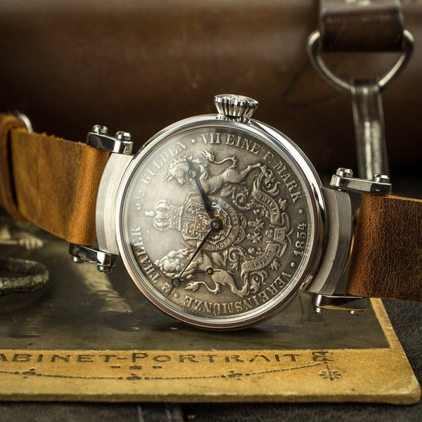 Vintage watch, watch Men's, watch with a coin