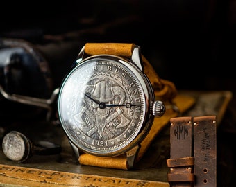 Exclusive version. limited edition watch, Skeleton Watch, Watch skull, watch with viktng, coin watch, watch vintage, mechanical watch