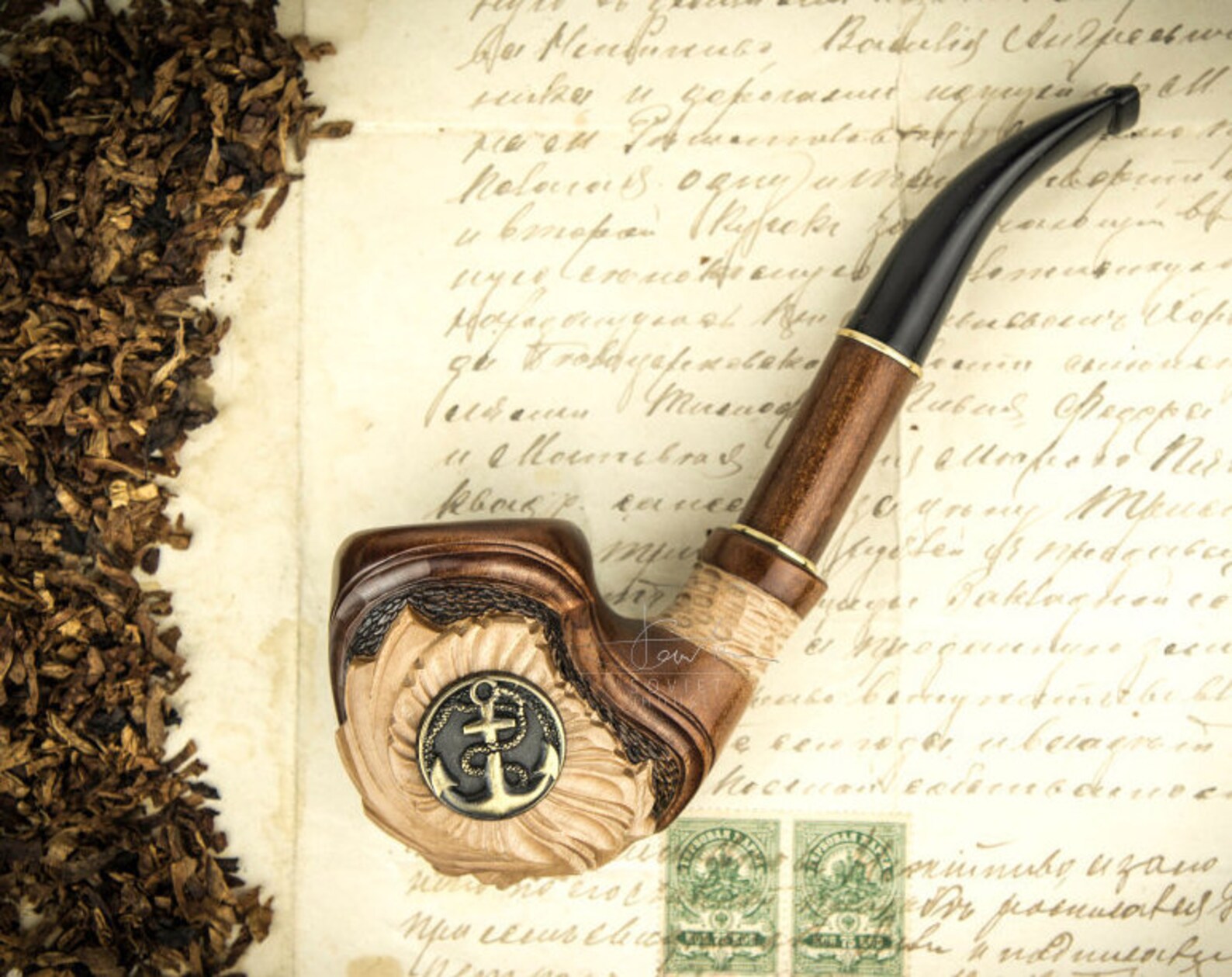 Smoking Pipe anchor Tobacco Smoking. Wood Carved Etsy