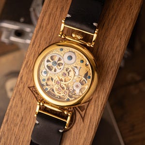 Personalized Mechanical Skeleton Watch – Handmade Dial with Cold Enamel, Crafted for Patriots Who Value Precision image 8