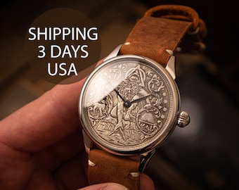 Marriage watch, Vintage watch, Unisex Wrist Watches, mechanical watches, masonic watch, watch with a coin