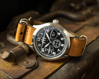 Rare aviateur des années 1990, militaire soviétique, l’armée de l’air « Pobeda » (« Victoire »), montre-bracelet soviétique