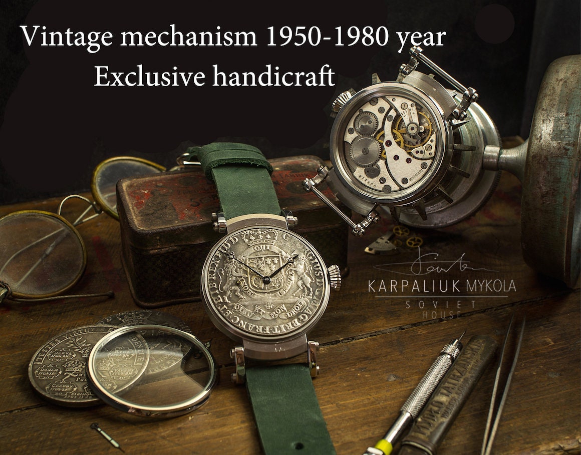 Vintage Watch, Watch Men's, Watch With a Coin - Etsy