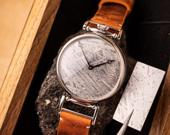 Meteorite watch, Personalized Named Watch Face, The dial is made of a real meteorite, Personalized Named Watch, Gift for Mom, vintage watch