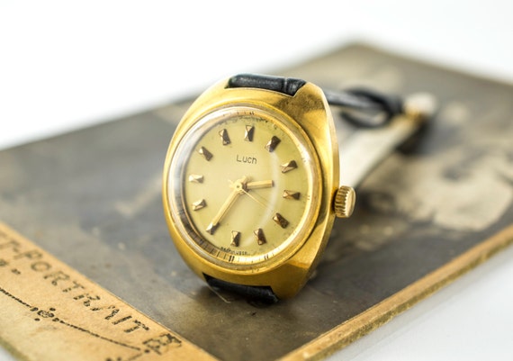 Gilded vintage watch, Soviet watch, Women's watch… - image 3