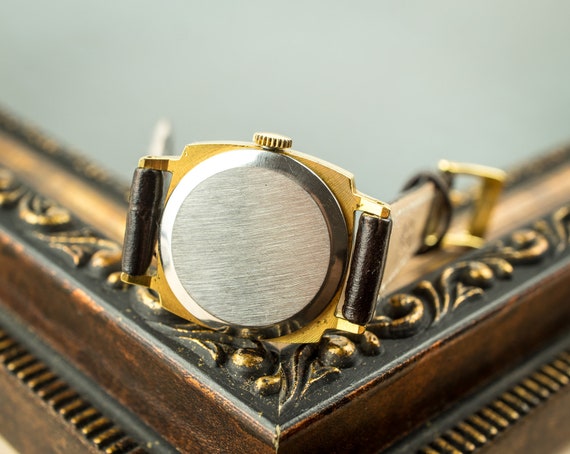 Gilded vintage watch, Soviet watch, Women's watch… - image 5