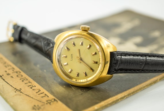 Gilded vintage watch, Soviet watch, Women's watch… - image 2