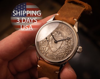 Marriage watch, Mens watch, handmade watch, vintage watch, watch coin, boyfriend gift, retro watch, collectable watch, unisex watch vintage