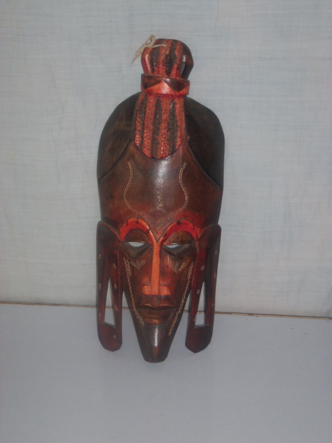 Handmade Olive Maasai Warrior Mask Etsy