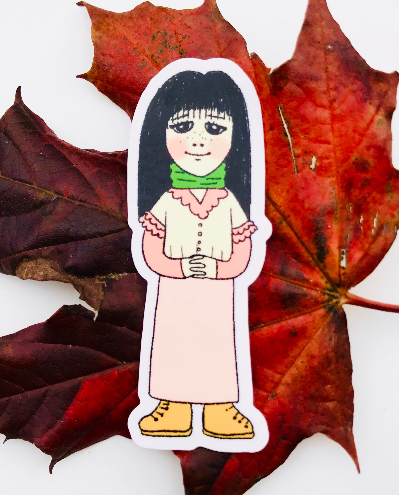 Green Ribbon Girl Sticker Etsy