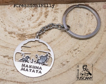 Keychain Lion King Hakuna Matata in 925 silver