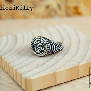 Shield ring &quot;Cthulhu logo&quot; sterling silver