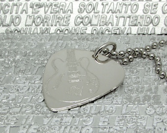 Engraved sterling silver plectrum