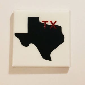 State Coasters - State Silhouette Coasters - Glitter Initial Coasters - Favorite State Coasters - State Rep Coasters image 10