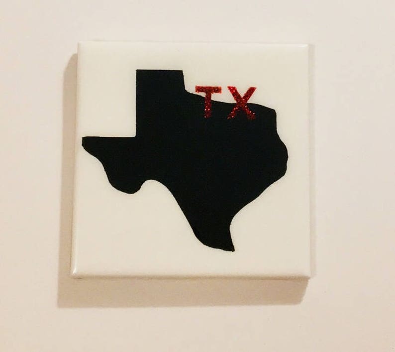 State Coasters - State Silhouette Coasters - Glitter Initial Coasters - Favorite State Coasters - State Rep Coasters image 10