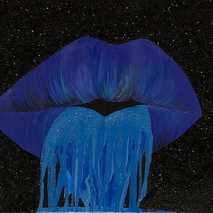 Dripping Lip Canvas Art - Canvas Lip Art - Modern Art - Lip Wall Decor