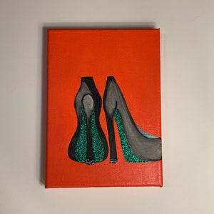 Witch Shoes Canvas Art - Halloween Art Decor- Small Canvas Art - Black Shoes Art bild 4