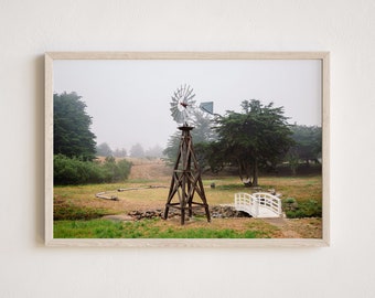 Farm Windmill Photography, Gallery-Quality Windmill Print, Landscape Photography, Unframed Wall Art, Made To Order