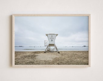 Ocean Lifeguard Tower Photography, Gallery-Quality Lifeguard Tower Print, Ocean Photography, Beach Art, Unframed Wall Art, Made To Order