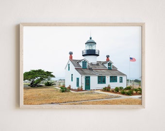 Old Lighthouse Photography, Gallery-Quality Lighthouse Print, Beach Landscape Photography, Unframed Wall Art, Made To Order