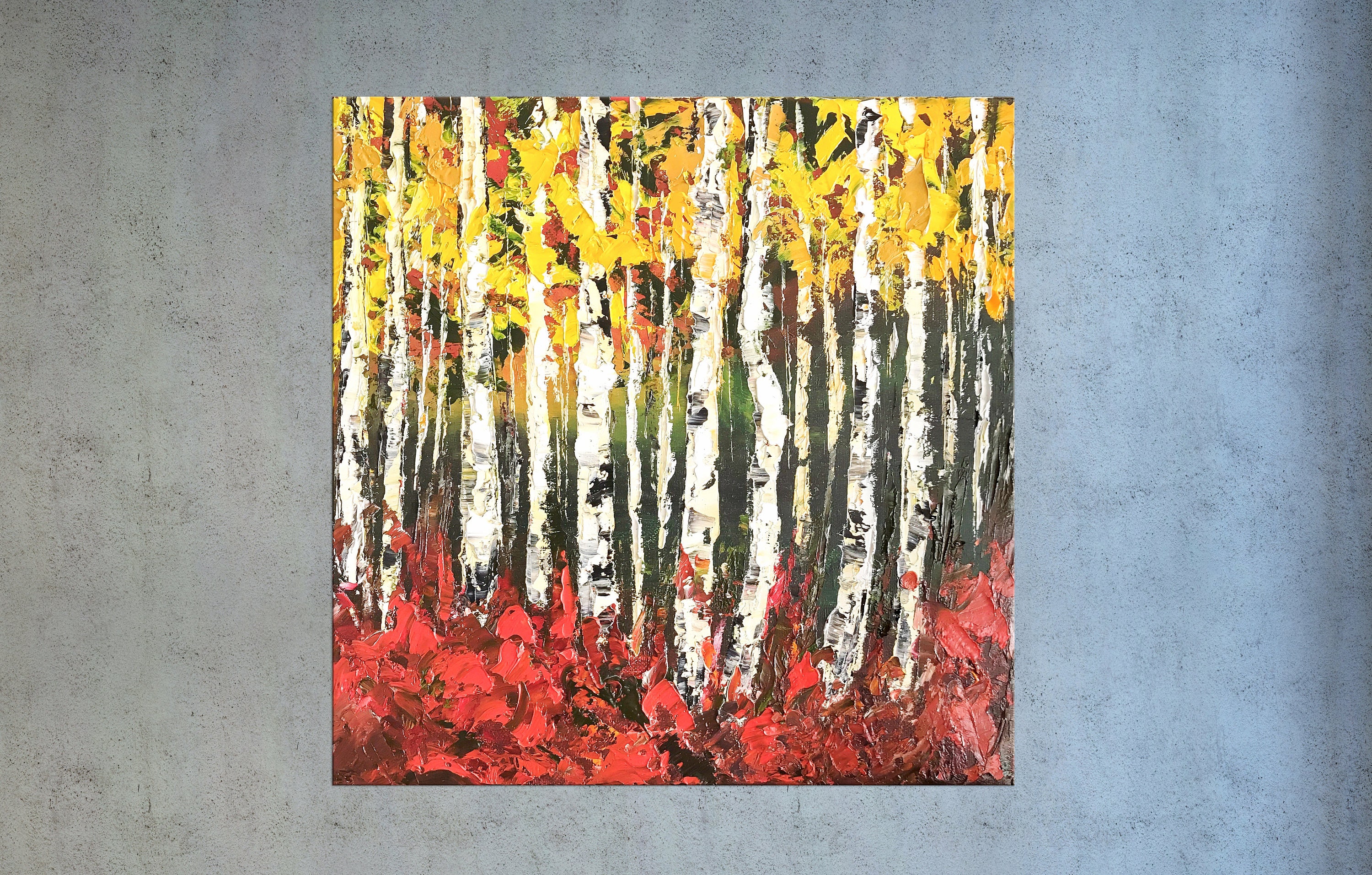 Birch Tree Paintings, Easy Painting Ideas for Bedroom, Acrylic Paintin –  Art Painting Canvas