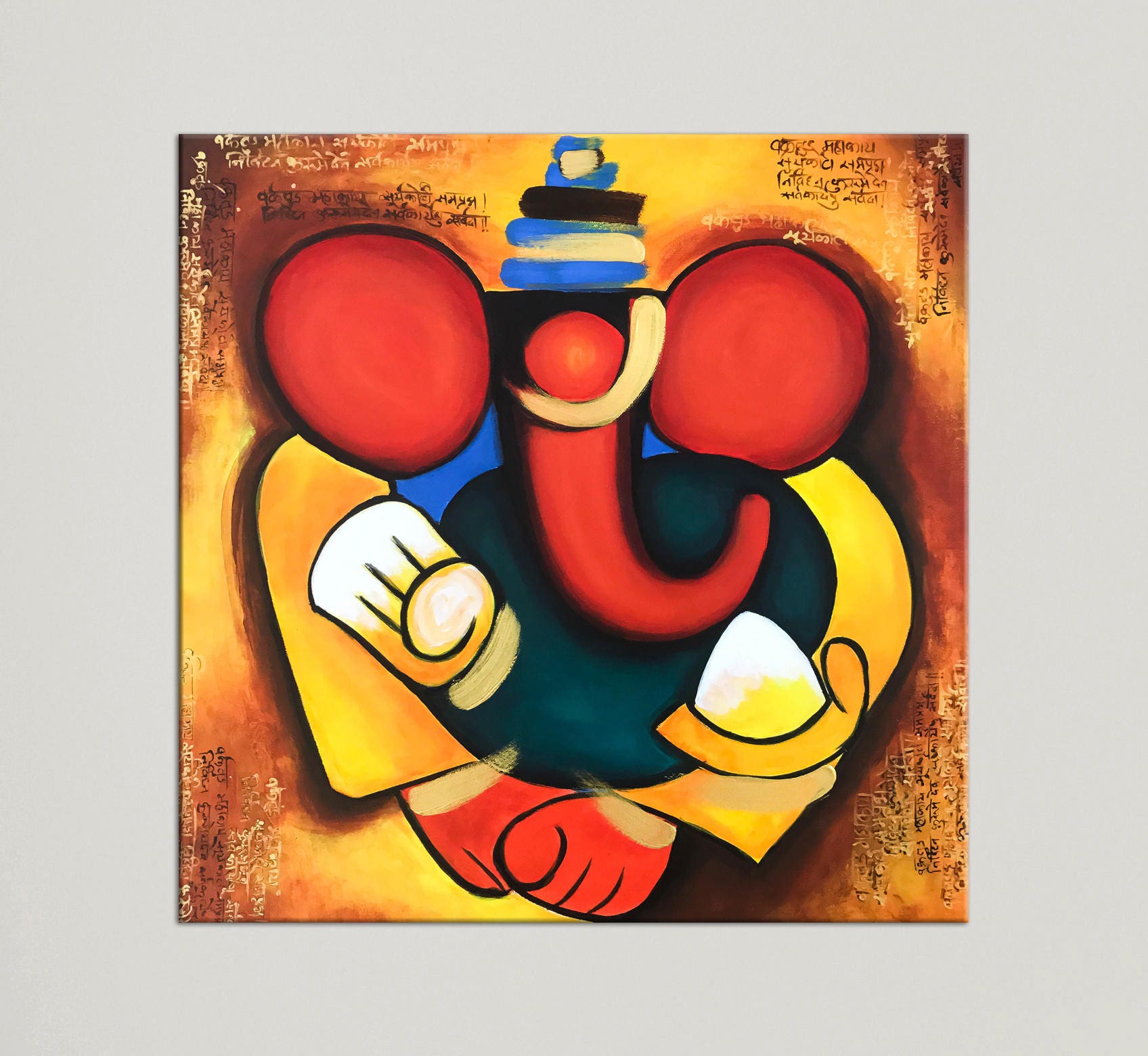 Abstract Ganesh Painting by Rupa Prakash | Saatchi Art