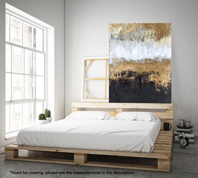 Modern Industrial Wall Art Midcentury Black Gold Abstract Etsy Canada