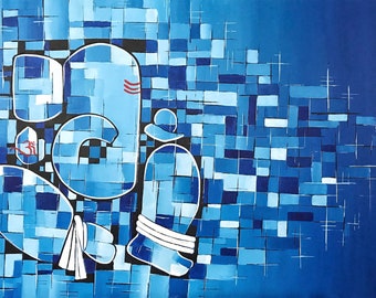 Modern Ganesha painting, Indian painting, Entry way decor Ganesha art, Modern Indian art, Indian decor, Hindu god painting, Ganpati Painting