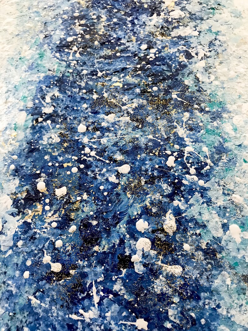 Blue Abstract Painting on Canvas Large Abstract Modern Art Etsy