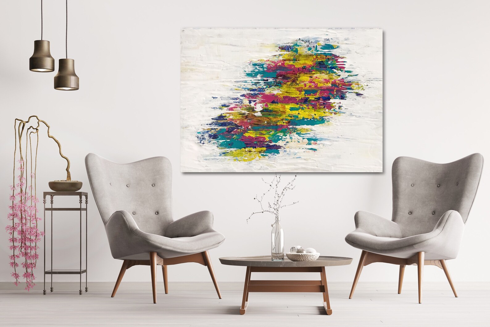 Multicolor Abstract Painting on Canvas Modern Canvas Art Etsy