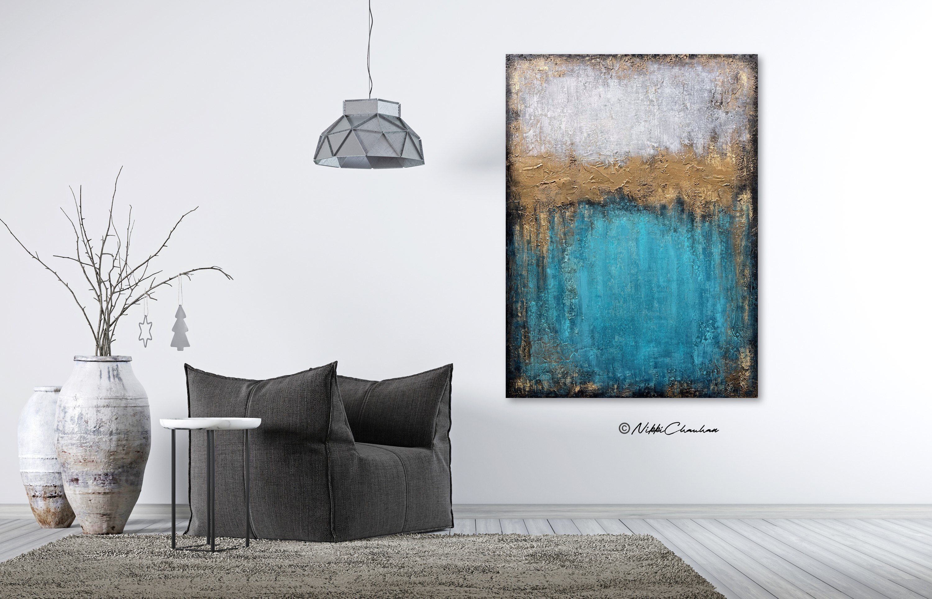 Modern Industrial Wall Art Original Abstract Painting on Etsy UK