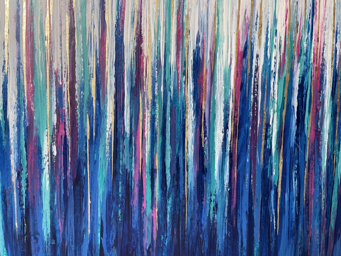 Large Blue Painting Original Abstract Painting on Canvas Etsy