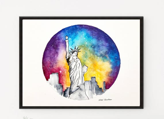Statue Von Liberty New York Gemalde Art In New York Etsy