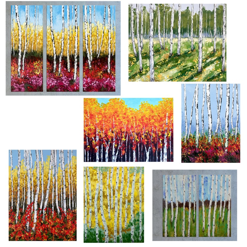 Peinture d'arbre de bouleau art du Colorado peinture | Etsy
