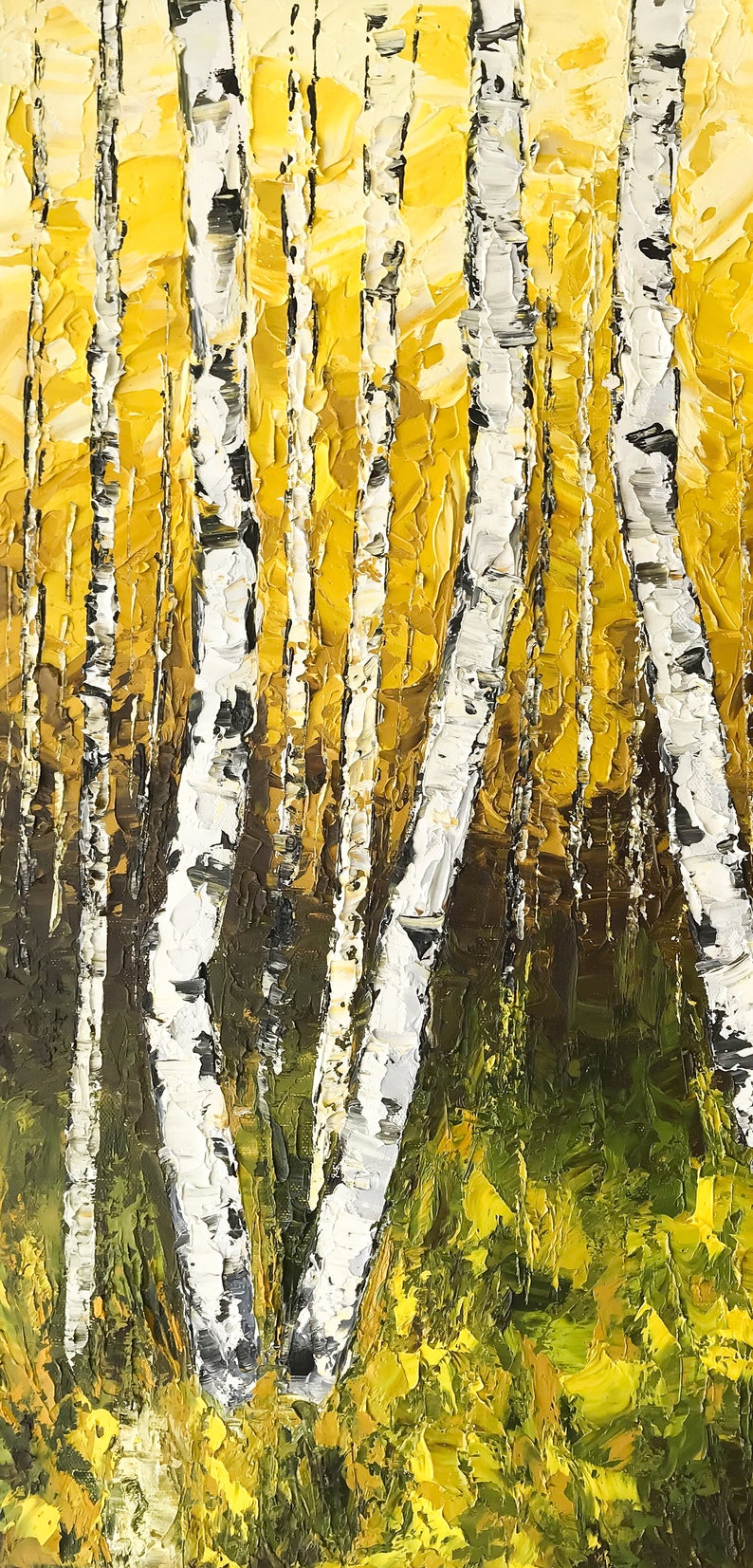 Birch Tree Painting Oil on canvas Textured painting Birch Etsy