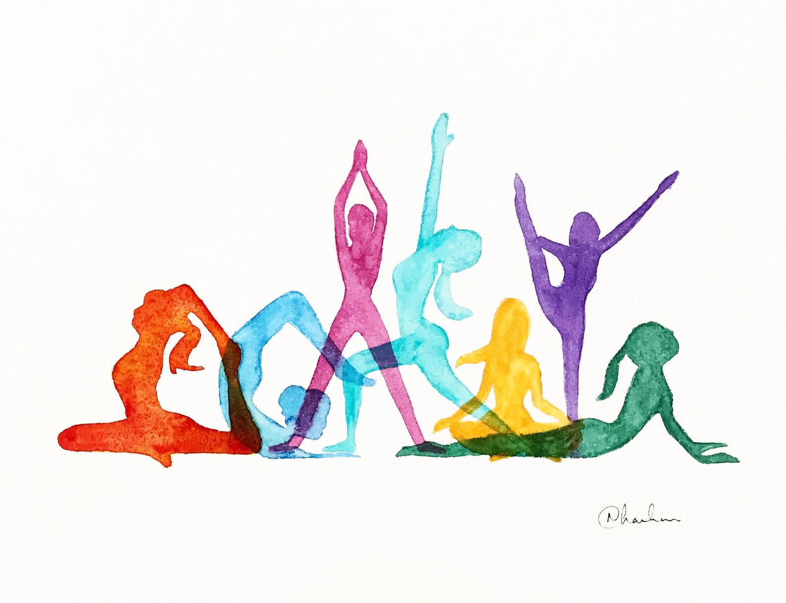 Yoga room art Yoga poses Yoga wall art Yoga gifts Yoga print Etsy