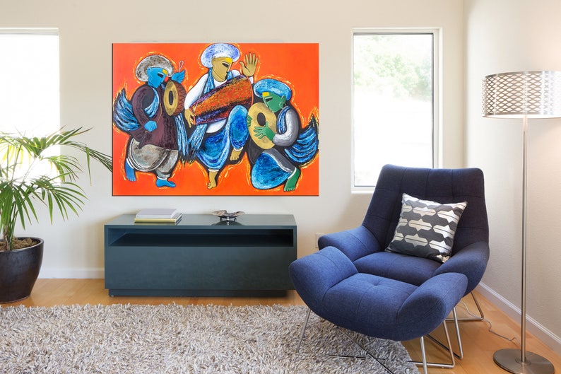 Indian Wall Art Indian Decor Abstract Indian Contemporary Etsy