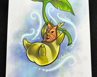 Legend of Zelda Gliding Korok 4x6 Soft Touch Art Postcard Mini Prints