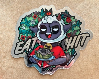 Cult of the Lamb inspired Eat Shit poop sticker