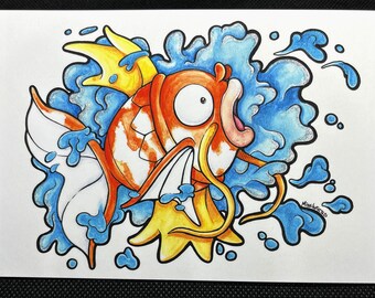 Magikarp 4x6 Soft Touch Art Postcard Mini Prints