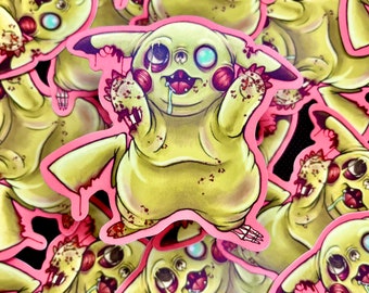 Zombie Pikachu Vinyl Stickers, Horror Pokemon Sticker
