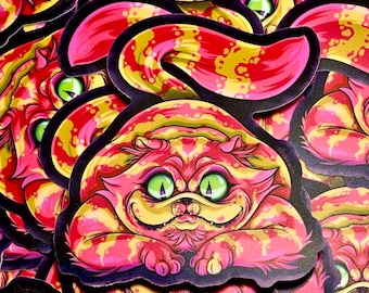 GLOW in the DARK Cheshire Cat vinyl sticker from Alice in Wonderland