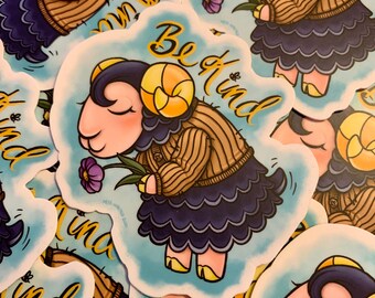 Be Kind Eunice Animal Crossing Sticker, Gamer Sticker, Animal Crossing, Video Game Sticker, Sheep Sticker