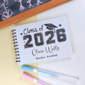 School Leavers Autograph Book, Good Luck Messsges, Class of 2026 End of Term, A6 Notebook